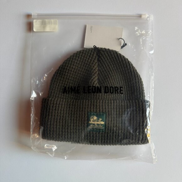 Aimé Leon Dore Climbing Ivy Green Waffle Beanie - Made in USA - Picture 4 of 5